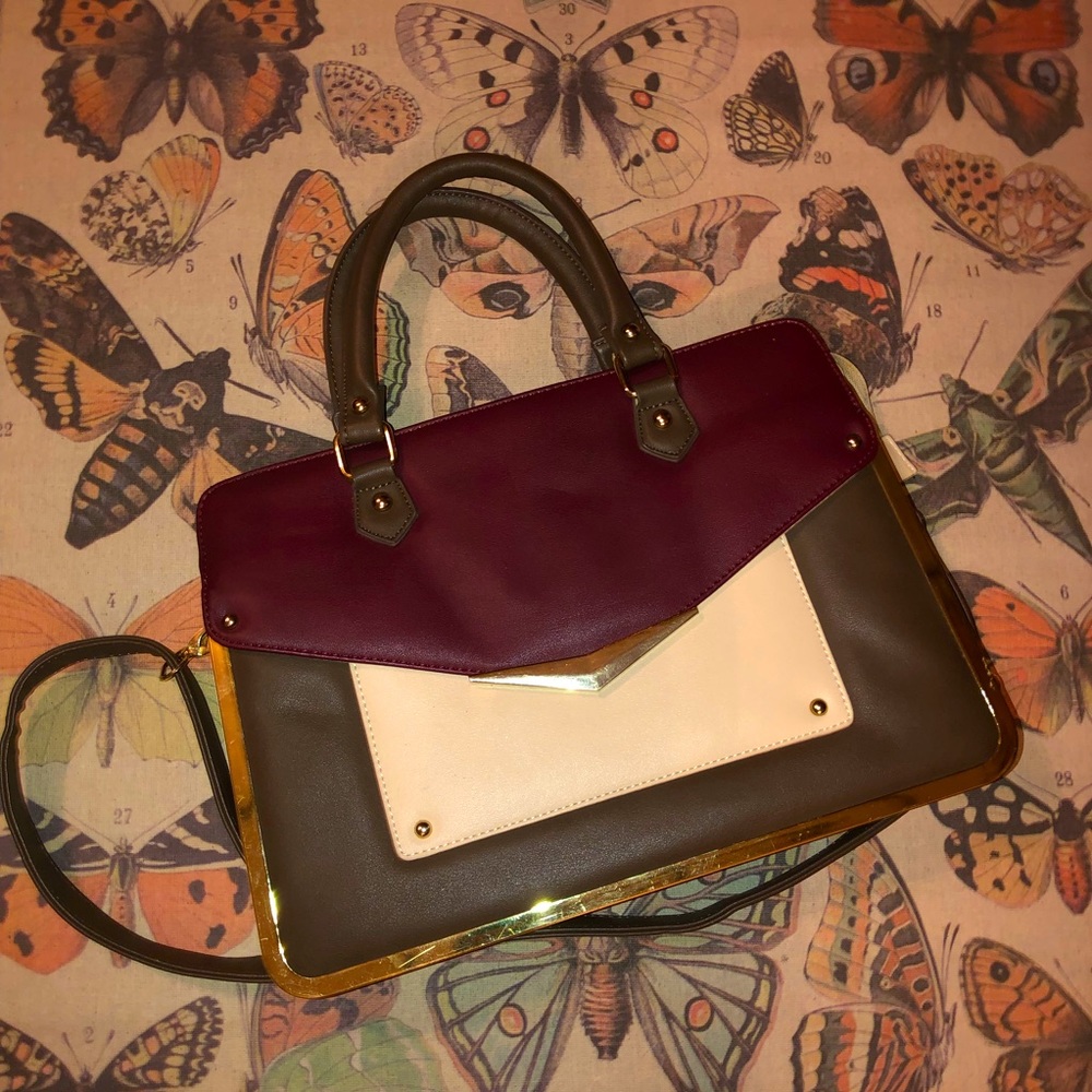 Aldo Maroon & Tan Purse 👜